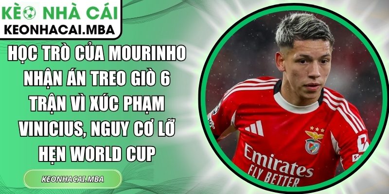 Học trò của Mourinho nhận án treo giò 6 trận vì xúc phạm Vinicius, nguy cơ lỡ hẹn World Cup 1 Học trò của Mourinho