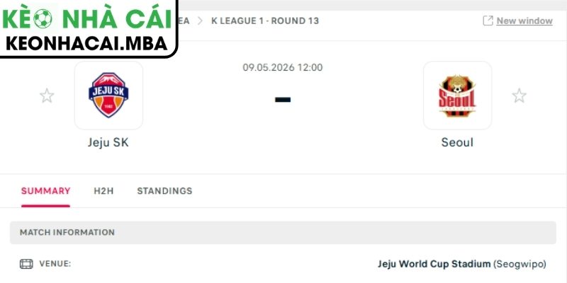 Soi kèo Jeju SK vs Seoul (12:00 09/05, K League 1) 4 Dự đoán kết quả trận Jeju SK và Seoul (12:00 09/05, K League 1)