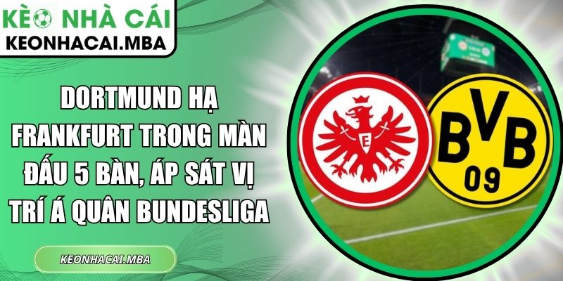 Dortmund hạ Frankfurt trong màn đấu 5 bàn, áp sát vị trí á quân Bundesliga 1 Dortmund hạ Frankfurt