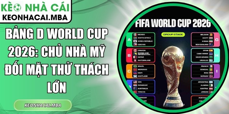 Bảng D World Cup 2026: Chủ nhà Mỹ đối mặt thử thách lớn 1 Bảng D World Cup 2026