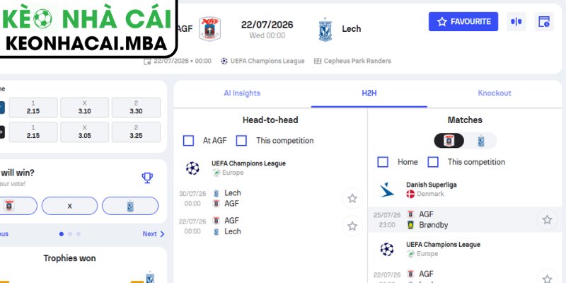 Soi Kèo Aarhus AGF vs Lech Poznan (00:00 22/07, UEFA Champions League) 4 Dự đoán kết quả trận Aarhus AGF vs Lech Poznan (00:00 22/07, UEFA Champions League)