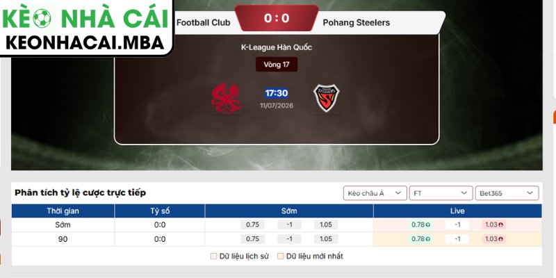 Soi Kèo Gwangju Football Club vs Pohang Steelers (17:30 11/07, K League Hàn Quốc) 3 Kèo châu Á trận Gwangju Football Club vs Pohang Steelers (17:30 11/07, K League Hàn Quốc)
